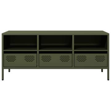 Olive Green TV Cabinet - Sturdy Cold-Rolled Steel | HipoMarket