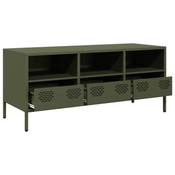 Olive Green TV Cabinet - Sturdy Cold-Rolled Steel | HipoMarket