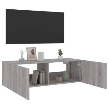 LED TV Wall Cabinet Grey Sonoma - Stylish & Space-Saving Unit