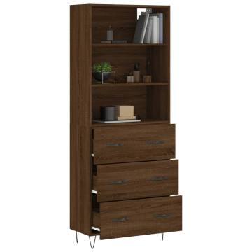 Stylish Highboard Brown Oak - Engineered Wood Storage Solution