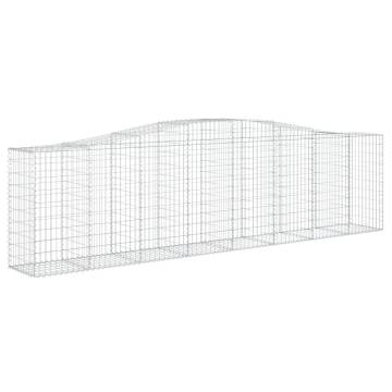 Arched Gabion Baskets 10 pcs | Galvanised Iron Garden Barriers