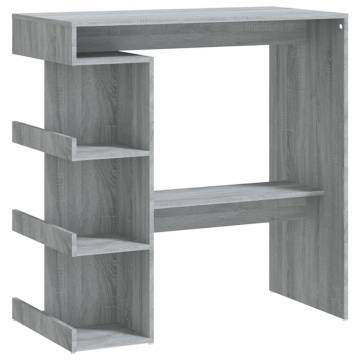 Bar Table with Storage Rack Grey Sonoma - Stylish & Compact