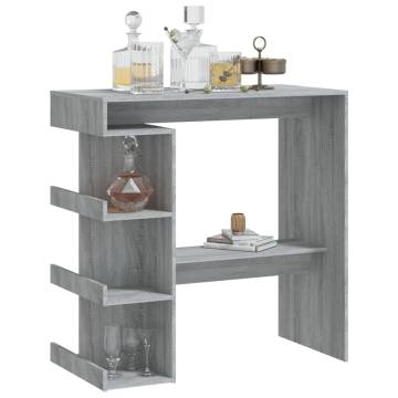 Bar Table with Storage Rack Grey Sonoma - Stylish & Compact