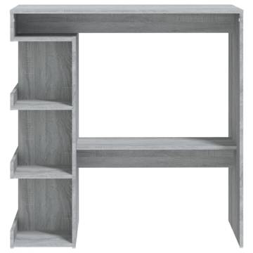 Bar Table with Storage Rack Grey Sonoma - Stylish & Compact