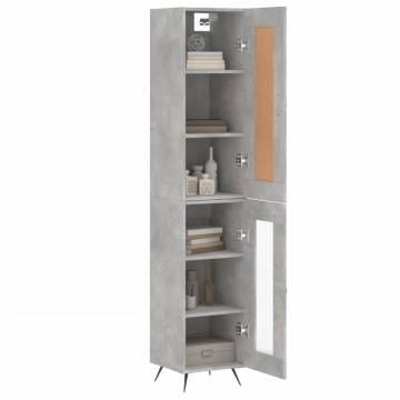 Stylish Highboard Concrete Grey - 34.5x34x180 cm | Hipomarket