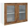 Hanging Glass Cabinet in Old Wood – Stylish Storage Solution