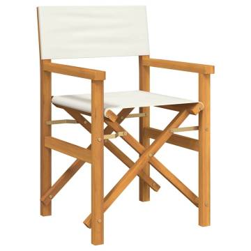 Folding Directors Chair Cream Solid Wood Teak | Hipo Market