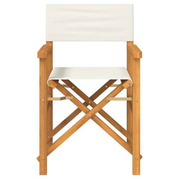 Folding Directors Chair Cream Solid Wood Teak | Hipo Market