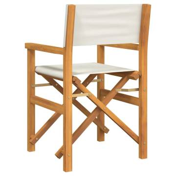 Folding Directors Chair Cream Solid Wood Teak | Hipo Market