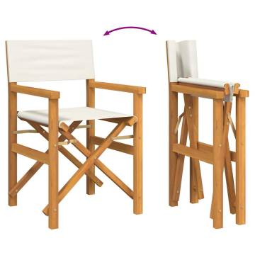 Folding Directors Chair Cream Solid Wood Teak | Hipo Market