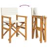 Folding Directors Chair Cream Solid Wood Teak | Hipo Market