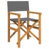 Folding Directors Chairs 2 pcs Grey Solid Wood Teak