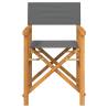 Folding Directors Chairs 2 pcs Grey Solid Wood Teak