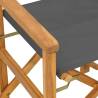 Folding Directors Chairs 2 pcs Grey Solid Wood Teak