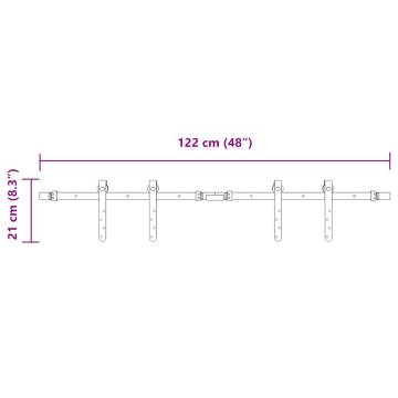 Sliding Cabinet Door Kit 122 cm Carbon Steel - Hipomarket