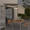 Manual Retractable Awning with LED 3x2.5m - Cream | HipoMarket