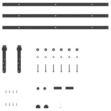 Sliding Cabinet Door Kit 244 cm - Carbon Steel, Smooth & Durable