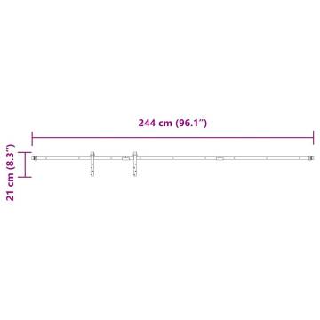 Sliding Cabinet Door Kit 244 cm - Carbon Steel, Smooth & Durable