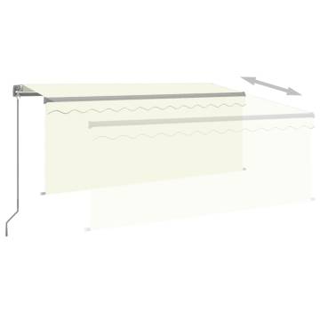 Manual Retractable Awning with LED 3x2.5m - Cream | HipoMarket