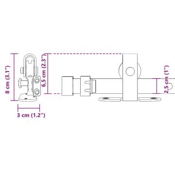 Sliding Cabinet Door Kit 91.5 cm | Durable Carbon Steel