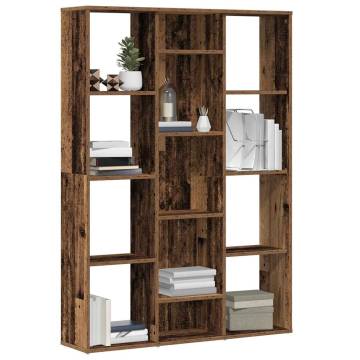 Room Divider & Book Cabinet - Old Wood - 100x24x140 cm