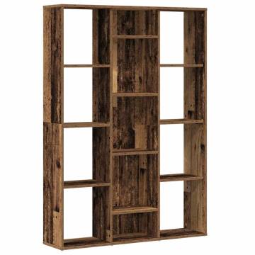 Room Divider & Book Cabinet - Old Wood - 100x24x140 cm