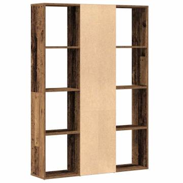 Room Divider & Book Cabinet - Old Wood - 100x24x140 cm