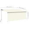 Manual Retractable Awning with LED 3x2.5m - Cream | HipoMarket