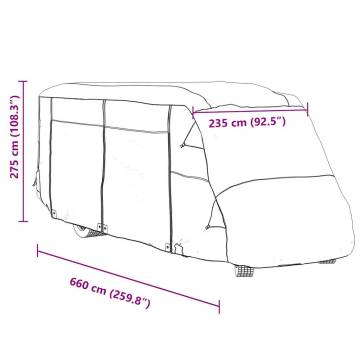 Motorhome Covers Grey 660x235x275 cm - All-Weather Protection