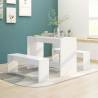 3 Piece Dining Set White Engineered Wood Colour white Number of 1 