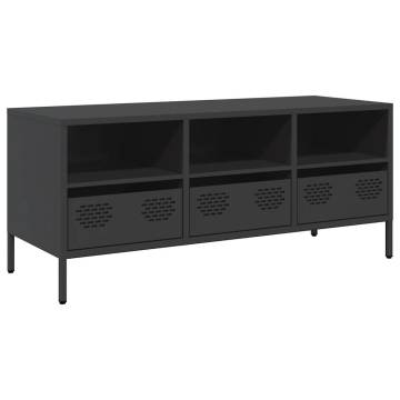 Industrial Black TV Cabinet - Durable Cold-Rolled Steel