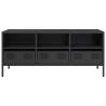 Industrial Black TV Cabinet - Durable Cold-Rolled Steel