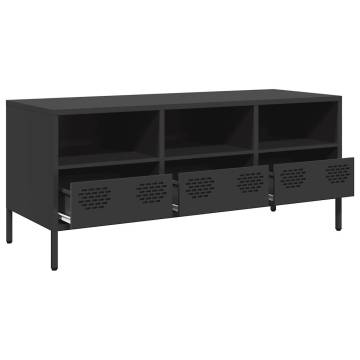 Industrial Black TV Cabinet - Durable Cold-Rolled Steel