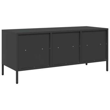 Industrial Black TV Cabinet - Durable Cold-Rolled Steel