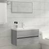 2 Piece Bathroom Furniture Set Grey Sonoma Engineered Wood Colour grey sonoma Number of 1 Number of Pieces 