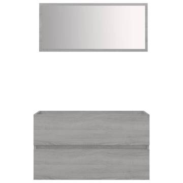 2 Piece Grey Sonoma Bathroom Furniture Set | Hipomarket