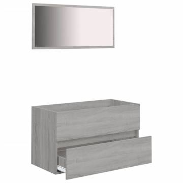 2 Piece Grey Sonoma Bathroom Furniture Set | Hipomarket