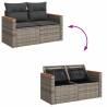 9 Piece Grey Garden Sofa Set with Cushions - Durable & Stylish