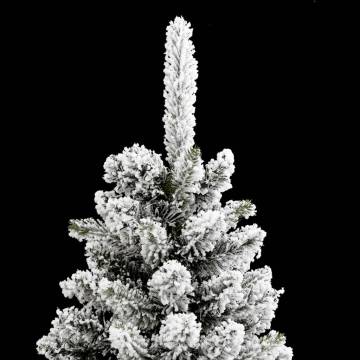 Artificial Slim Christmas Tree 240 cm with Flocked Snow