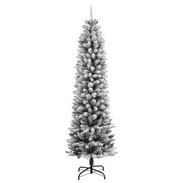 240 cm Flocked Snow Artificial Christmas Tree with 300 LEDs