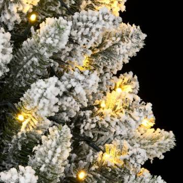 240 cm Flocked Snow Artificial Christmas Tree with 300 LEDs