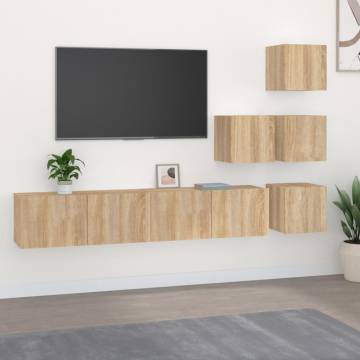 Sonoma Oak Wall-Mounted TV Cabinet - Stylish & Functional