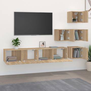 Sonoma Oak Wall-Mounted TV Cabinet - Stylish & Functional