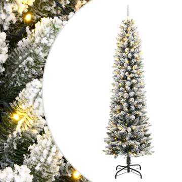 180 cm Flocked Artificial Christmas Tree with 300 LEDs