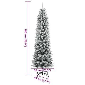 180 cm Flocked Artificial Christmas Tree with 300 LEDs