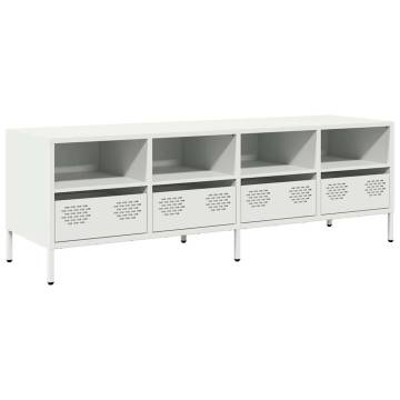 Stylish White TV Cabinet | 135x39x43.5 cm Cold-rolled Steel