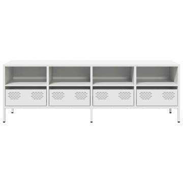 Stylish White TV Cabinet | 135x39x43.5 cm Cold-rolled Steel