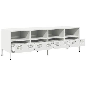 Stylish White TV Cabinet | 135x39x43.5 cm Cold-rolled Steel