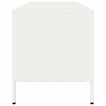 Stylish White TV Cabinet | 135x39x43.5 cm Cold-rolled Steel