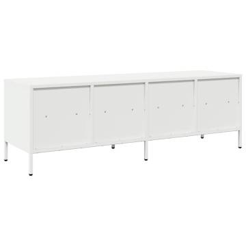 Stylish White TV Cabinet | 135x39x43.5 cm Cold-rolled Steel